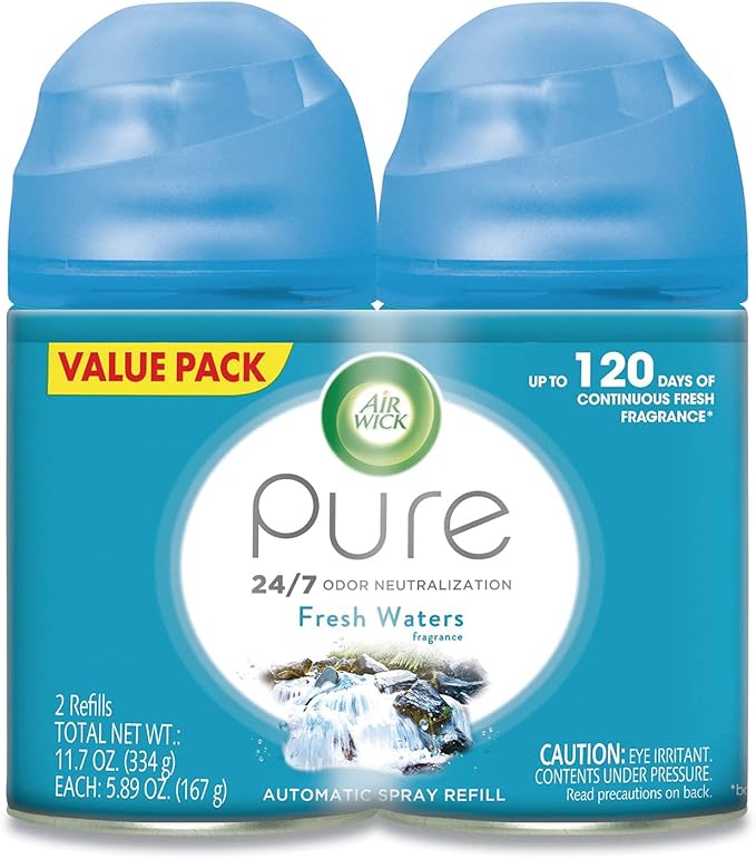 Air Wick 82093PK Freshmatic Ultra Automatic Spray Refill Fresh Waters Aerosol 5.89 oz 2/Pack