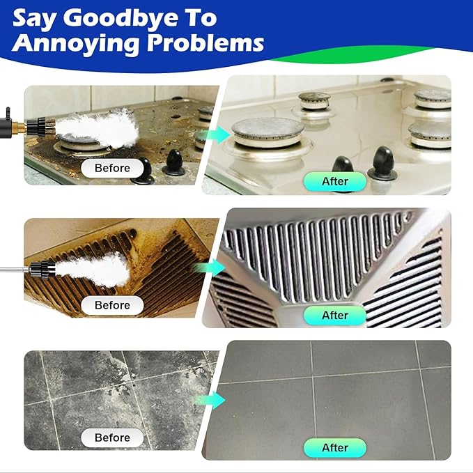 Steam Cleaner for Home2500W Pressurized Steam Cleaner with 3 Brush Heads Portable Steamer for Cleaning Multi Surface Steam Cleaners with 2L Tank for Floor Car Carpet Upholstery