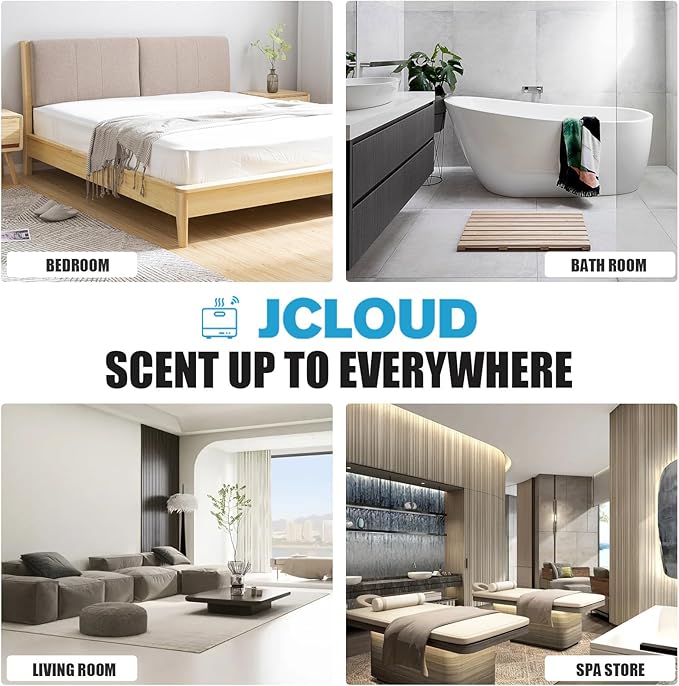 JCLOUD Smart Scent Air Machine for Home Hotel Scent Diffuser with Cold Air Tech 850ML HVAC Scent Diffuser Cover Up to 4500 Sq. Ft Upgraded Waterless Oil Diffuser for Home Hotel Office Spa