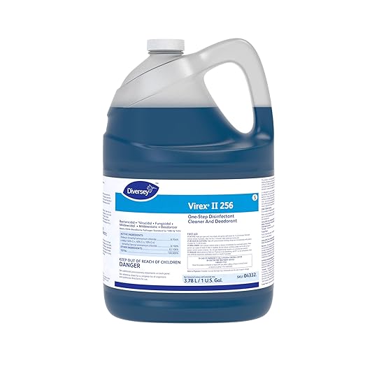 VIREX Diversey II 256 04332. Liquid Disinfectant Cleaner and Deodorant Hospital Grade Floor Cleaner with Mint Scent For Home &amp Commercial Use Concentrate 1-Gallon