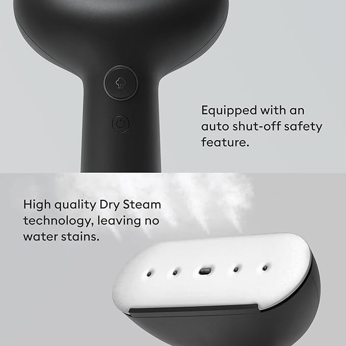 Steamery Handheld Clothes Steamer Cirrus 3 1200W US Plug Heated Ironing Plate Fast Heat Up Garment Wrinkle Remover Black