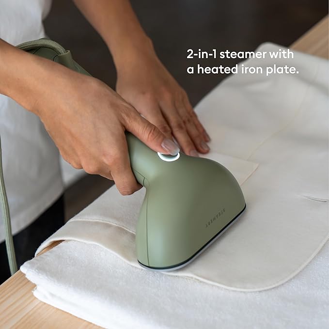 Steamery Handheld Clothes Steamer Cirrus 3 1200W US Plug Heated Ironing Plate Fast Heat Up Garment Wrinkle Remover Green
