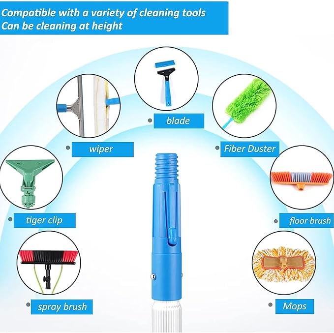 5-10m Window Cleaning Pole Telescopic Window Cleaner Water Wash Brush Kit Window and Solar Panel Cleaning System Outdoor Washing Equipment Tool(10M)