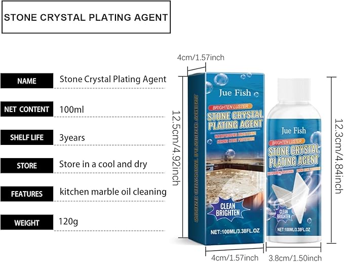 Stone Cleaner &amp Protector: Removes Kitchen Grease Tile Stains - Enhances Smoothness &amp Scratch Resistance(2PCS)