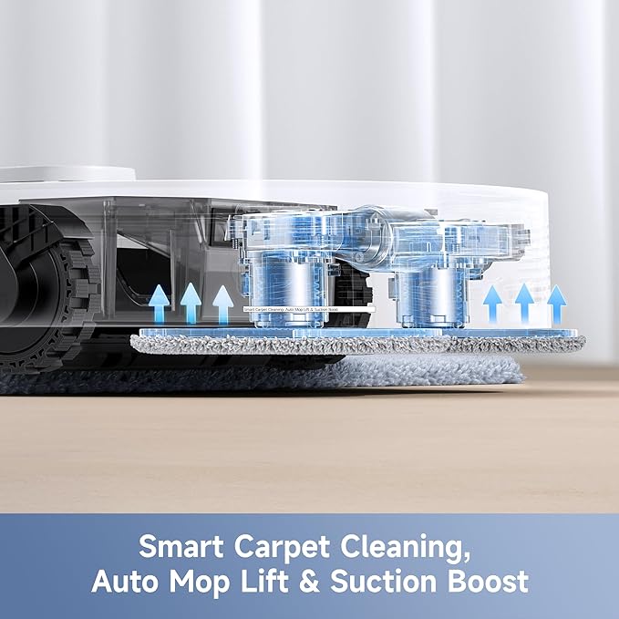 Mova E40 Ultra Robot Vacuum and Mop 19000Pa Suction Extenable &amp Liftable Mop All-in-One Station Auto-Empty Auto Washing &amp Hot Air Drying 360°Obstacle Avoidance App &amp Voice Control