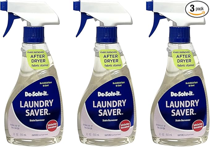 Orange-Sol De-Solv-It Laundry Saver Instant Laundry Stain Removers Spray and Wash Stain Remover Powerful Spray Wash Formula Hair &amp Skin-Safe 12-Ounce 3-Pack