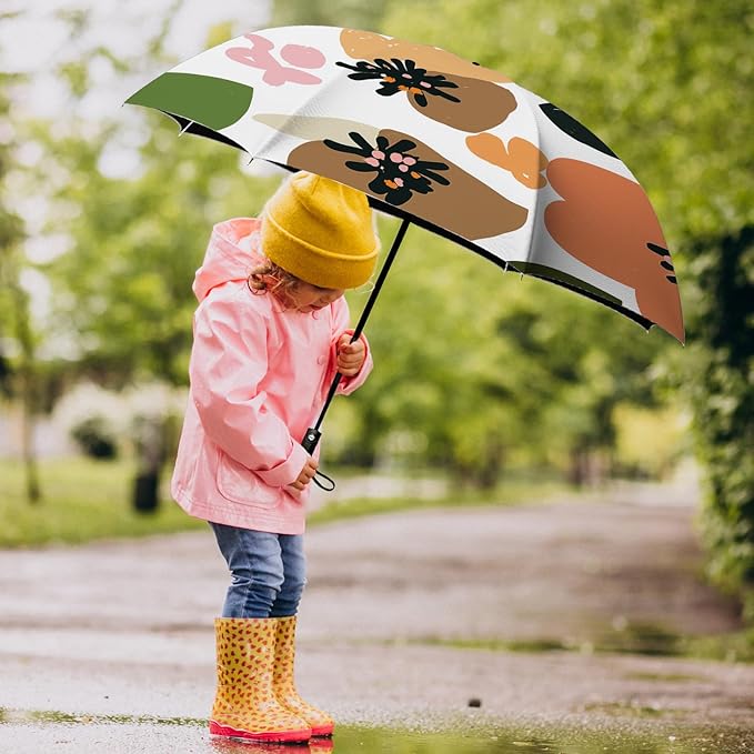 Small Compact Travel Automatic Folding Umbrella for Women Portable Lightweight Rain Wind UV Sun Shade