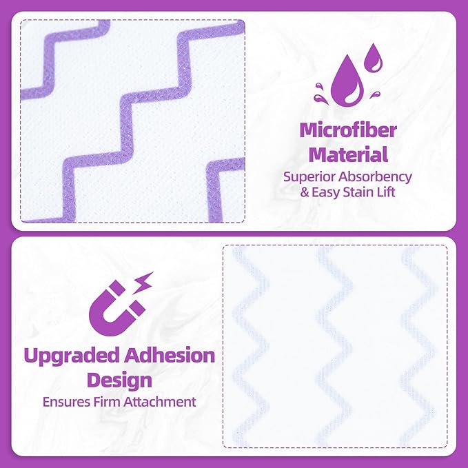 50 Count Microfiber Mop Pads Compatible with Swiffer Powermop Disposable or Reusable Replacement Pads for Wet &amp Dry Use PowerMop Refills for Multi-Surface Floor Cleaning