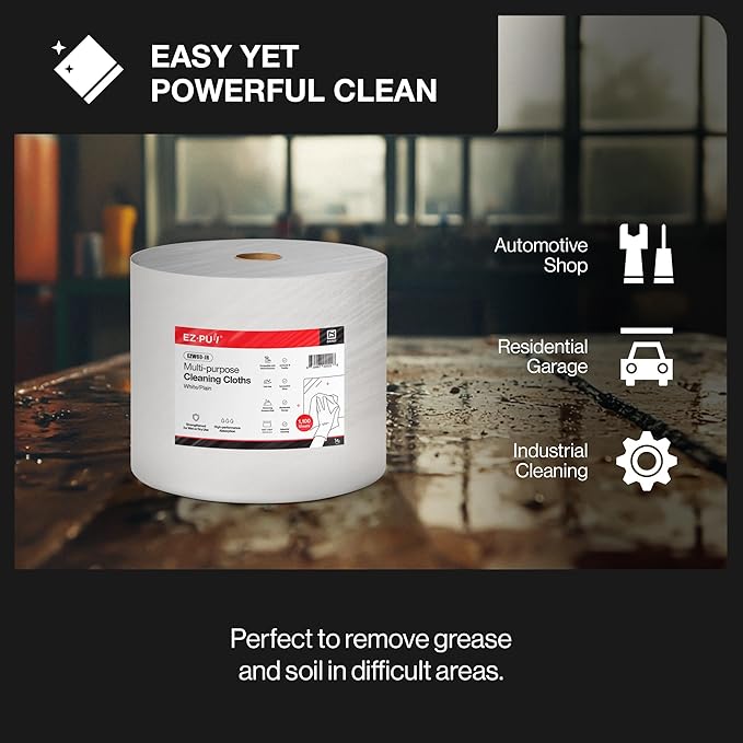 EZbrnd Multi-Purpose Cleaning Cloths Towels Jumbo Roll White Shop Towels 1100sheets/roll [X60]