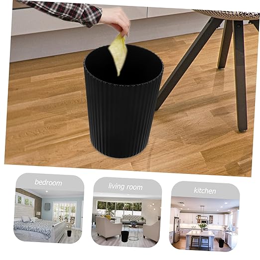 GARVALON Large Plastic Garbage Container Bin Trash Can for Kitchen Office Bathroom and More Sturdy Wastebasket for Versatile Use Modern Design for Home and Commercial Spaces