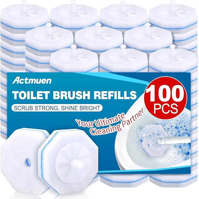 100pcs Disposable Toilet Brush Replacement HeadBathroom CleaningDisposable Bowl Cleaners Compatible with Most Toilet Brushes