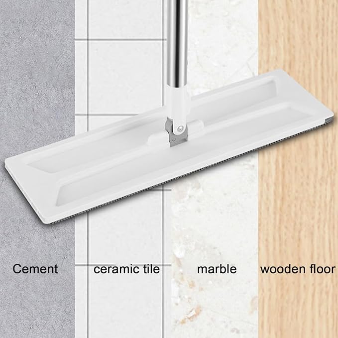 Microfiber Floormop – 49.6x14.1x4.3in Flat Wet Dry Dustmop Sellf-Wringer Stainless Steel Handlemop | Reusable Machine Washablemop Pads Easy Household Cleaning Tool for Home Offices