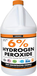 Chromex 6 Percent Hydrogen Peroxide Food Grade Home Kitchen Bath Cleaner Laundry Whitening (128 fl oz (Pack of 1))