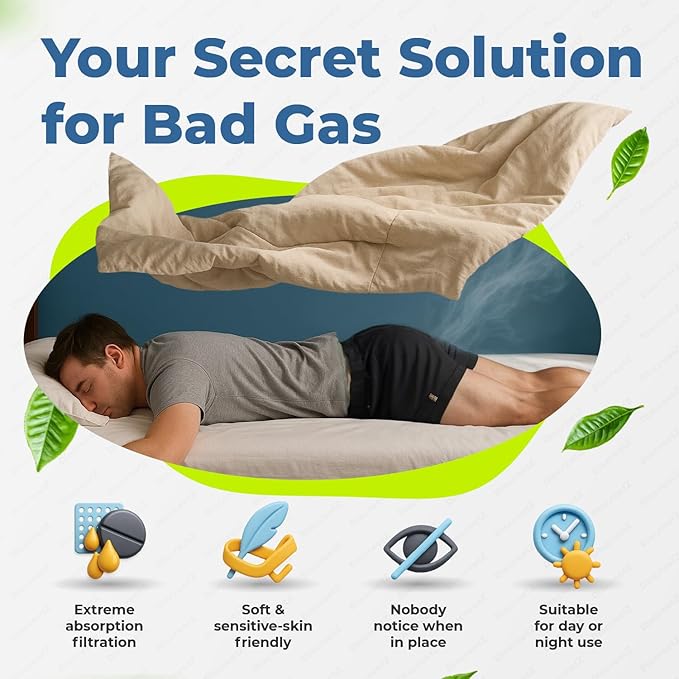 Flatulence Relief for Adults Odor Eliminator. Men &amp Women’s Bad Gas Odor Absorbers Flatulence Underwear Help. Gas Relief for adults. Flatulence Pads Silence &amp Stop Odor Up to 100%. DiscreetZ