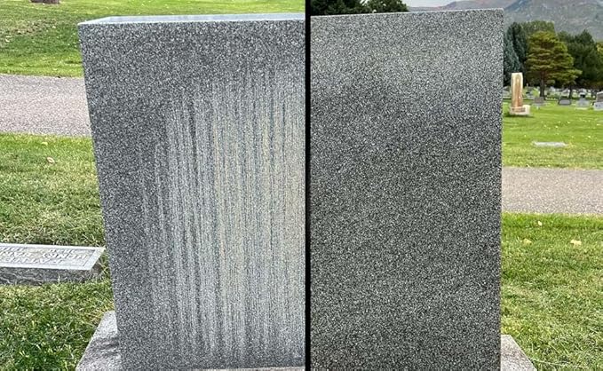 1111 TKO Headstone Cleaner – Safe Powerful &amp Easy to Use – For Granite Marble Bronze Concrete Brick Wood Vinyl &amp More – Just Spray &amp Rinse