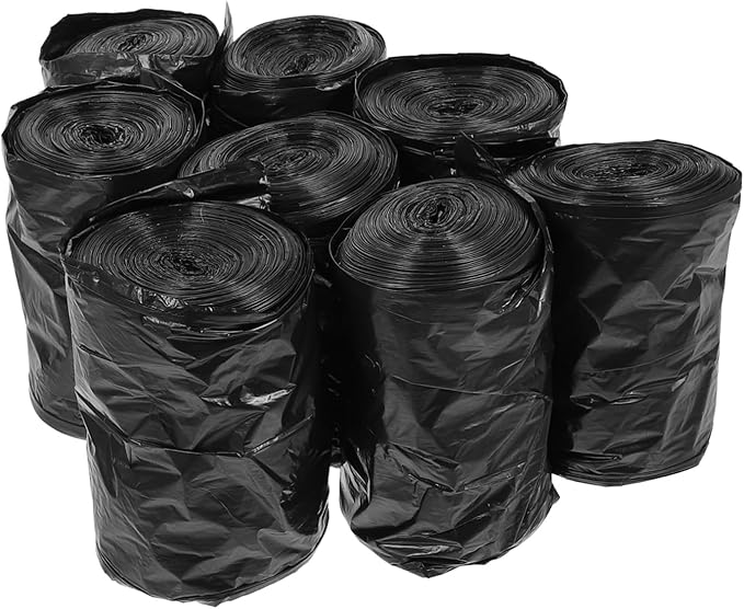 200Pcs Thick Disposable Toilet Trash Bags Black PE Strong Garbage Sacks for Portable Commode Bathroom Bedroom Kitchen Use