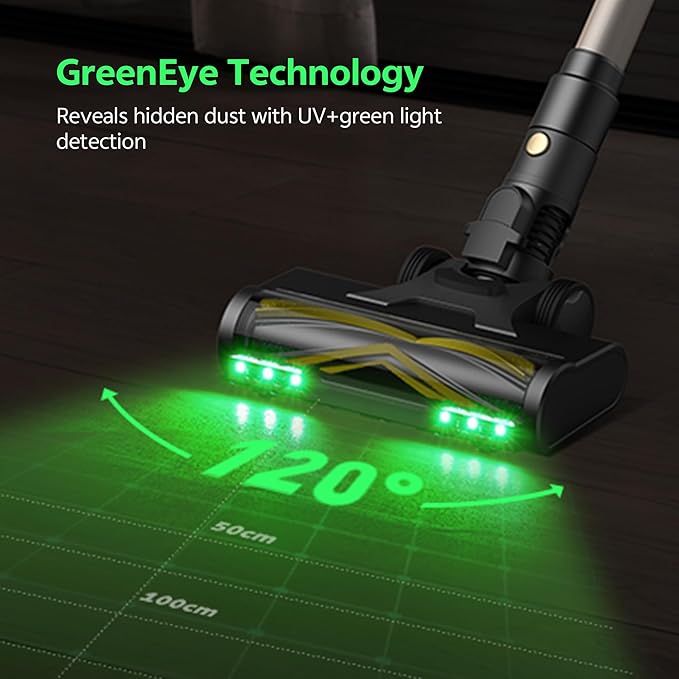 Ultenic Cordless Vacuum Cleaner 600W 60KPA 65Mins Vacuum Cleaners for Home Stick Vacuum Cordless with Touch Screen Self-Standing 180° Lay-Flat Anti-Tangle Brush for All Floors/Pet Hair/Carpets