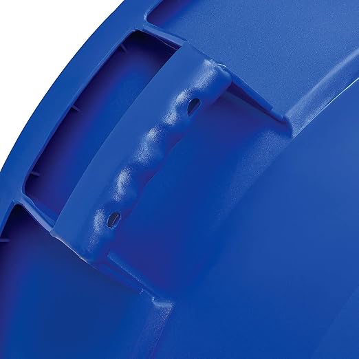 Global Industrial Commercial Round Trash Can 20 Gallon Capacity Plastic Garbage Can Indoor and Outdoor Utility Trash Can Blue 19 W x 22-1/2H No Lid