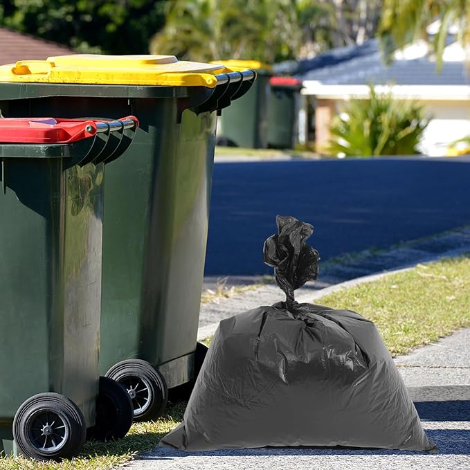 Heavy Duty Contractor Trash Bags 70x90cm 50pcs Extra Large Garbage Bags for Commercial Gardening and Kitchen Use