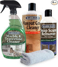 Marblelife Bathroom Combo Kit With Marble &amp Travertine Cleaner MaxOut Deep Grout Cleaner for Tile Floors Soap Scum Remover For Shower &amp Other Surfaces Includes A Cleaning Cloth