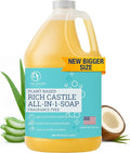 Dr. Jacobs Naturals Pure Castile Soap 64 oz Value Size - Unscented - Made in USA - All-in-One Plant-Based Multipurpose Cleaner for Floors Counters Dishes &amp Laundry Gentle on Skin Biodegradabl