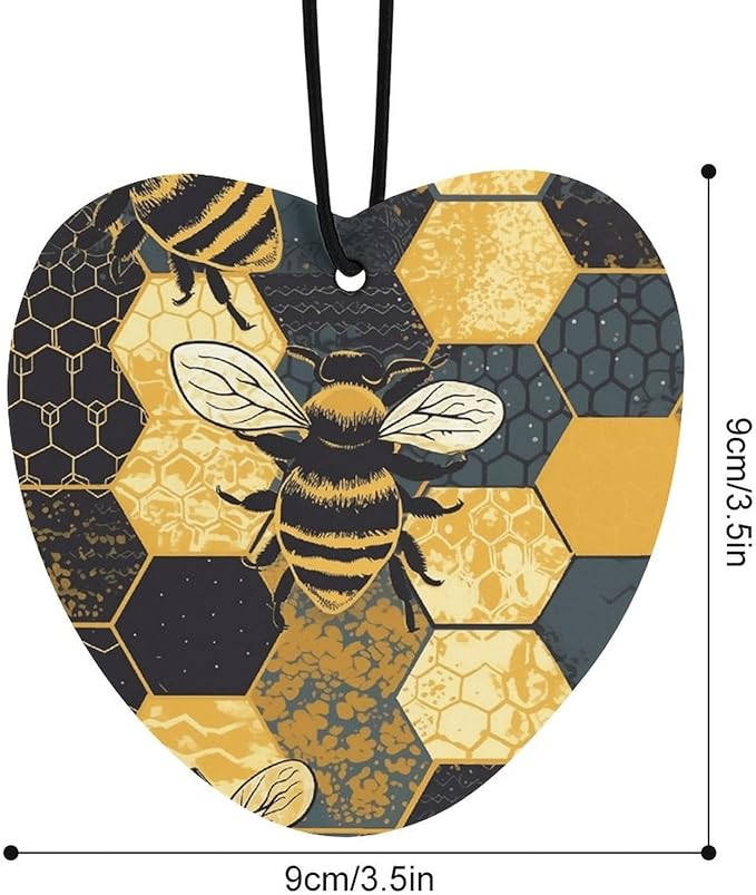Car Air Freshener 5 Pcs Bee Geometric Honeycomb Car Aromatherapy Tablets Hanging Fragrance Diffuser Quickly Eliminate Odors Pendant Decor for Car Bedroom Wardrobe Gray