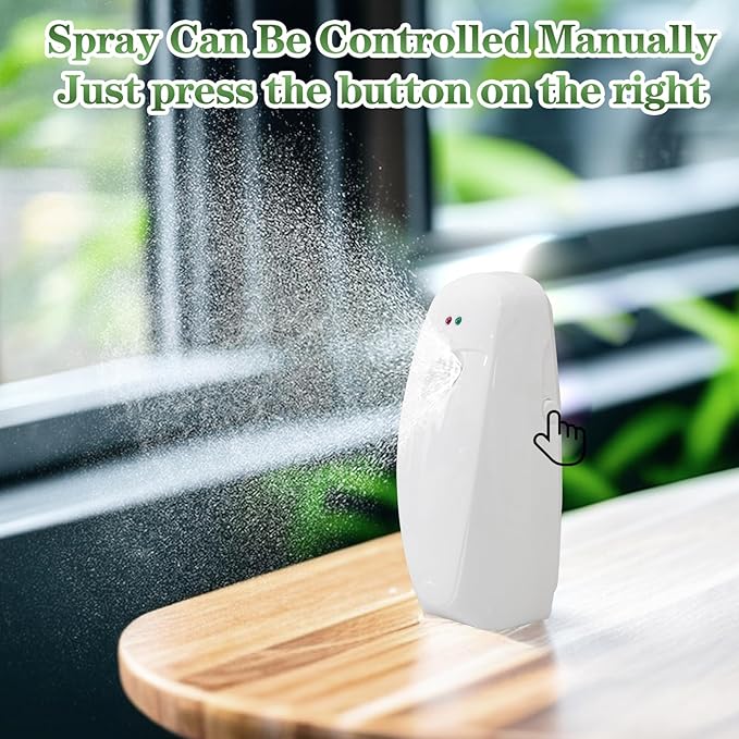 Automatic Air Freshener Dispenser 2-PackHistely Auto Air Freshener Spray Dispenser Wall Mounted or Free Standing Battery Powered w/Interval Spray Setting for Commercial &amp Home UseNo Drilling(Whi