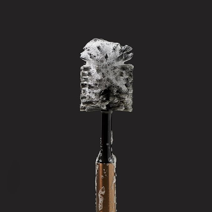 Ionic Bottle Brush Magnetized to Stand Upright Stainless Steel with Replaceable Head Bronze
