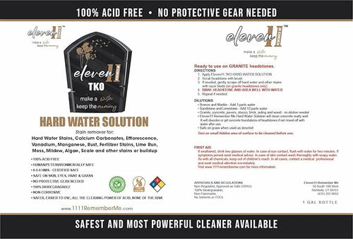 1111 TKO Headstone Cleaner – Safe Powerful &amp Easy to Use – For Granite Marble Bronze Concrete Brick Wood Vinyl &amp More – Just Spray &amp Rinse