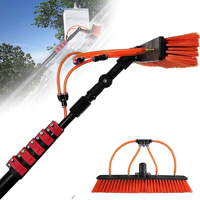 Window Cleaning Poles Photovoltaic Panel Cleaning 3.6-11M Water Fed Telescopic Brush Window Clean Extendable Cleaner Conservatory Roof Cleaning ToolsPhotovoltaic and Solar Panels Cleaner