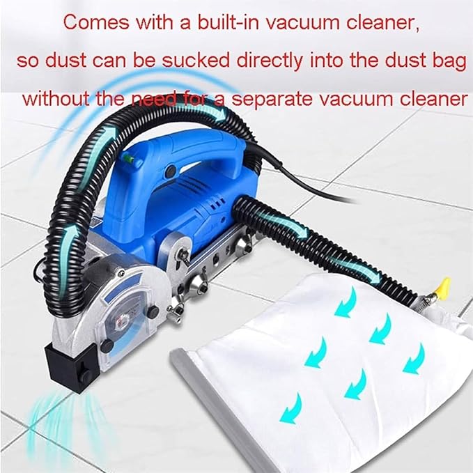1200W Household Electric Tile Gap Crevice Cleaning Machine Slotting Tool Grout Removal Tool with 9000RPM &amp Diamond Blade for Ceramic Tile Repair and Regrouting