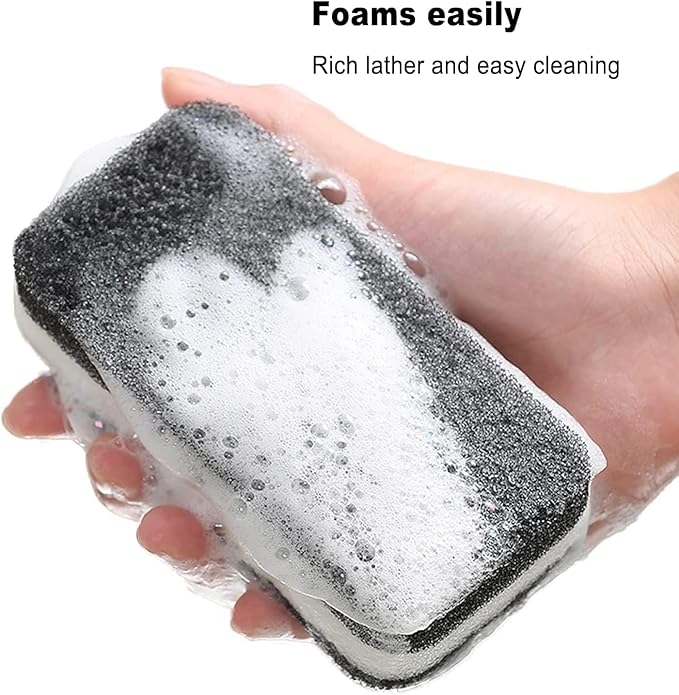 Kitchen Dishwashing Sponge Individually Wrapped Sponges Bulk Non Scratch Scouring Pad Odor Free Dish Sponges for Washing Dishes Wipes for Household Cleaning Dishes Travel Apartments(Black-1000 Pack)