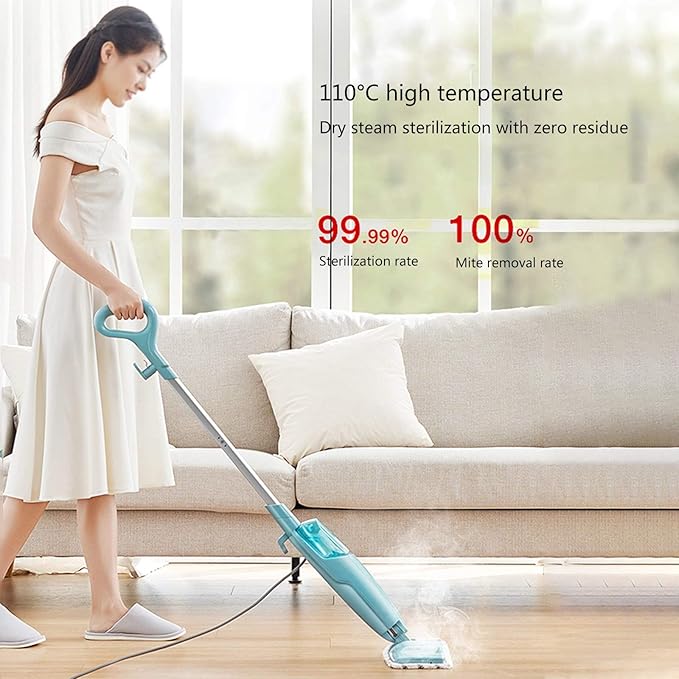 Homasy Floor Mop Multifunctional Steam Mop Hard Floor Steam Cleaner Chemical-Free Cleaning Blue