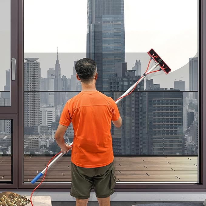 26ft Window Cleaning Washing PolesWindow Washing Kit Suitable for high Windows Cleaning Solar photovoltaic Panel Cleaning and Cleaning Cars Trucks Vans caravans Windows