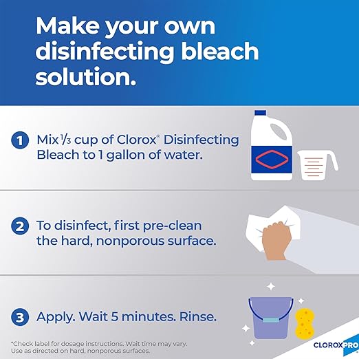 CloroxPro Clorox Germicidal Bleach 121 Oz Pack of 3 and Pine-Sol Multi-Surface All-Purpose Cleaner 2x Concentrated Formula Lavender Clean 80 Fl Oz Pack of 3 (Package May Vary)