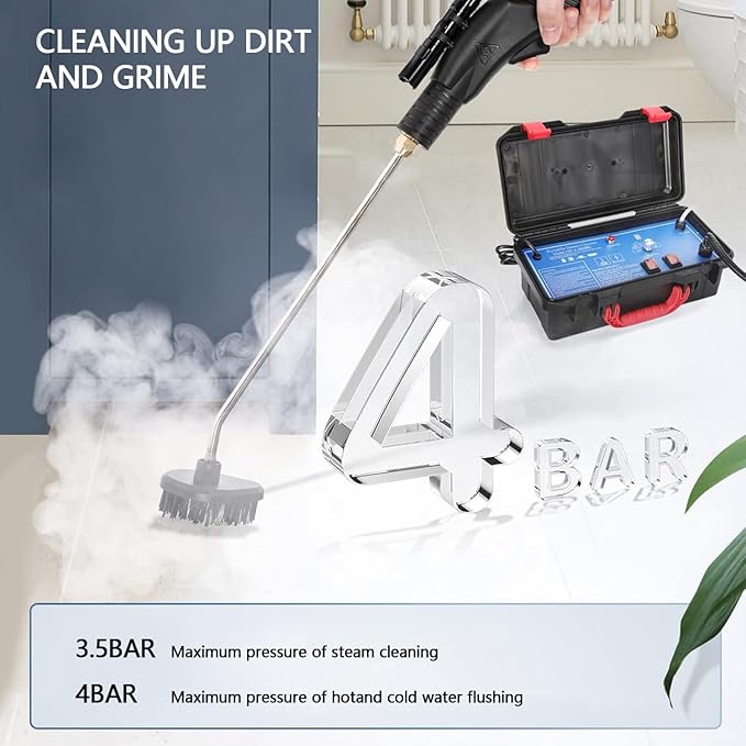Steam Cleaner 1700W High Pressure Handheld Steamer for Cleaning Cleaning Steamer for Home Grout Tile Kitchen Grease Floor Gaps Car Detailing