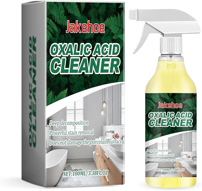 Oxalic Acid Cleaner Powerful Stain Removal Spray for Bathroom Toilet Porcelain 100ml/3.38oz Multi-Surface Deep Cleaning (10)