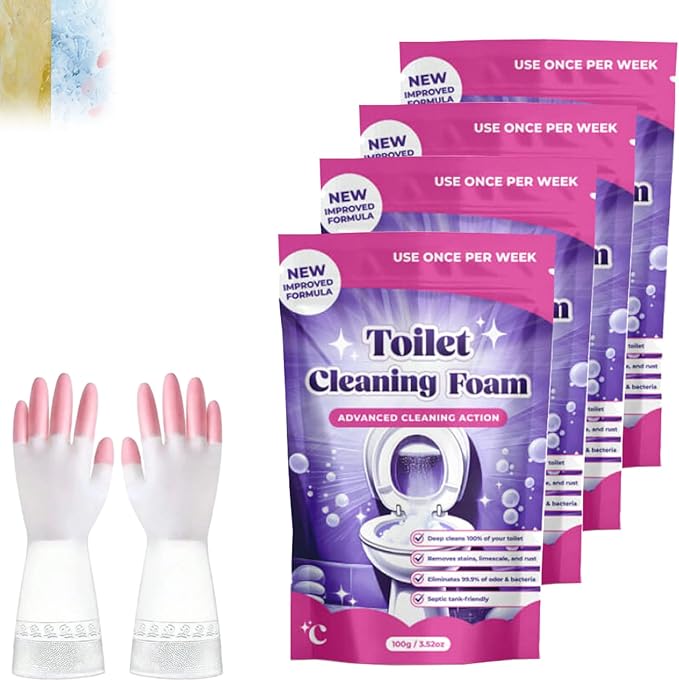 Upgrade Toilet Bowl Cleaner for Sparkling Clean Touch Free Foaming Cleaning Powder (4pcs)