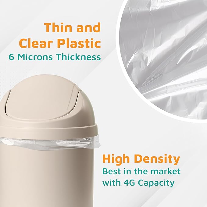 PlasticMill Heavy Duty Trash Bags - Clear Garbage Bags - Plastic Trash Bags - Kitchen Bathroom Office Garbage Bags Trash Can Liners - 4-Gallon Small Trash Bags 6 Microns 17x18 (2000-Count)