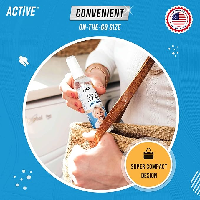 ACTIVE Messy Kids Stain Remover and Pet Odor &amp Stain Eliminator - Includes 12oz Messy Kids Stain Removal Spray and 32oz Pet Stain &amp Odor Remover Spray