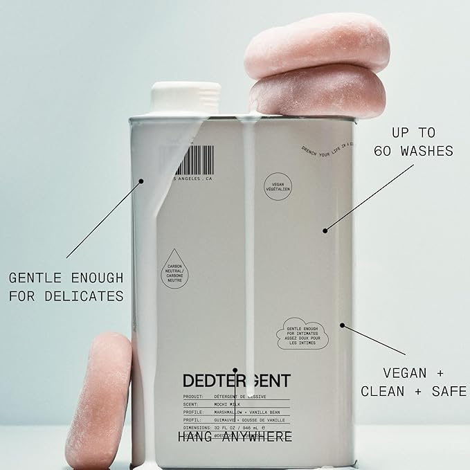 DedCool Liquid Laundry Dedtergent | Mochi Milk | Luxurious Sweet Scent | Stain-Removing Formula | Infused with Natural Essential Oils | Non-Toxic | 60 Washes | 32 fl oz