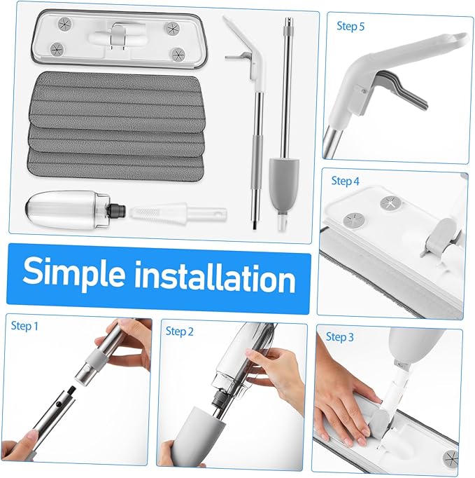 Mop with Rotating Head and Refillable Pads Versatile Floor Cleaning Mop for Hardwood Tile and Marble Easy to Use Function with Water Tank for Efficient Dirt