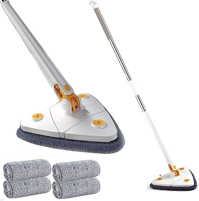360° Rotating Adjustable Triangular Mop Retractable Mop for Ceiling Floor Dust and Wall Cleaning Mini Cleaning Tool 12027