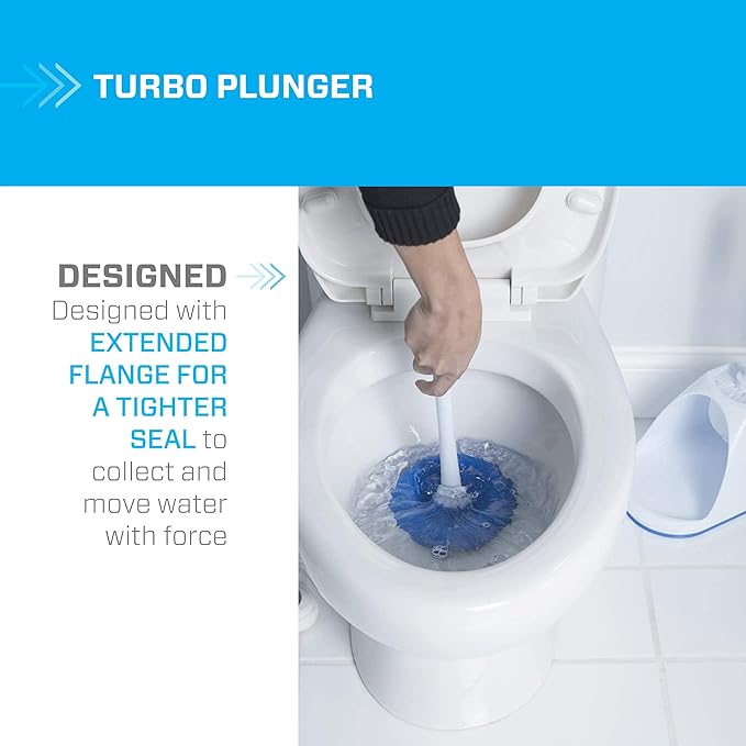 Mr. Clean Toilet Plunger and Bowl Brush Combo with Caddy 3-Piece Heavy-Duty Plunger Toilet Brush and Caddy Set White/Blue (Pack of 4)