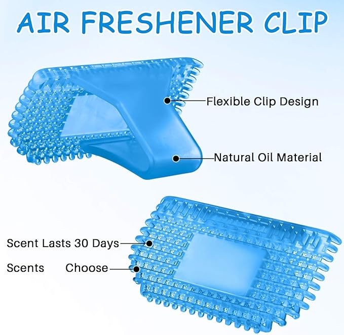 Leelosp 12 Pcs Eco Bowl Clip Freshener Clip on Toilet Bowls Deodorizer Rim Hanger Air Freshener Fruity Scent Toilet Bowl Fresheners for Bathroom Car Wardrobe Kitchen (Blue)