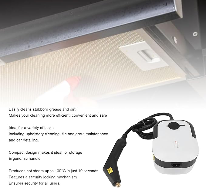 High Pressure Steam Cleaner 1200W Handheld Steam Cleaner Steam Cleaning Machine with 3 Brush Heads High Temperature Steamer for Home Car Couch Garden (US Plug 110V)