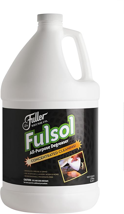 Fuller Brush Fulsol Heavy-Duty Degreaser 2 Gallons – Concentrated All-Purpose Cleaner – Cuts Grease Grime Oil &amp Stains on Tile Glass Laundry Grills – Lemon Scent (Makes 120 Gallons)