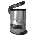 nu steel 5 Liter Round Small Metal Step Trash Can Wastebasket Garbage Container Bin - for Bathroom Powder Room Bedroom Kitchen Office - Removable Liner Bucket - 8 x 8 x 12 – Shiny Steel