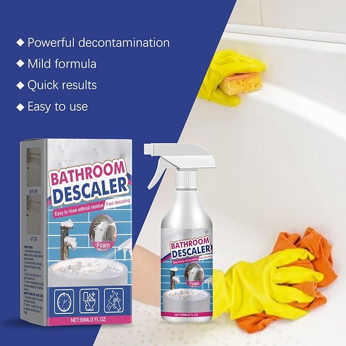 Fafeicy Bathroom Cleaner Strong Dirt Removal Fast Evaporation Gentle Cleaning 60ml with Mild Formula for Shower Bathtub Sink Tile (60ml*5)
