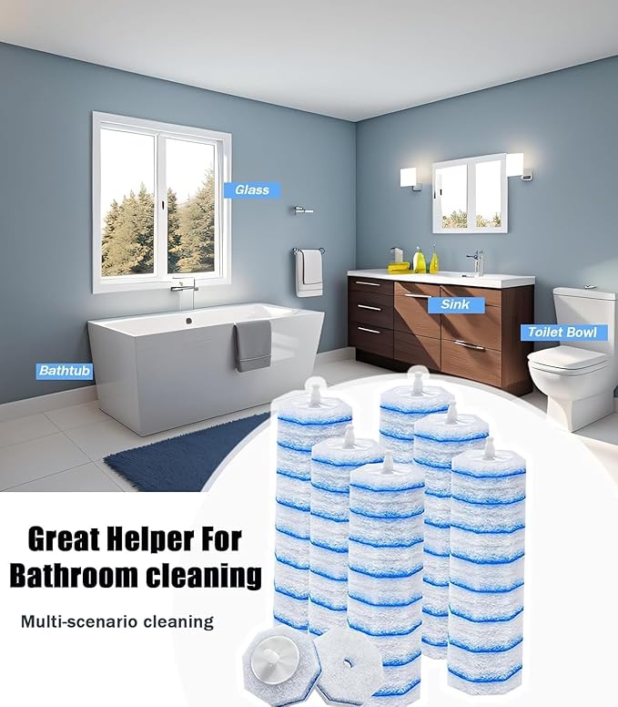 50 Count Toilet Wand Refills for Clorox ToiletWand4X Cleaning Power Toilet Bowl Cleaner Refill PadsDisposable Toilet Brush Scrubber Refills for Bathroom CleaningNo Falling Apart